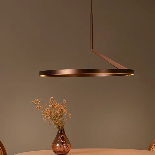 Lucide APPLAUSE - Pendant light - Ø 60 cm - LED Dim. - CCT - 1x32W 2700K/4000K - Hand Wave Sensor - Coffee | Premium - atmosphere 1